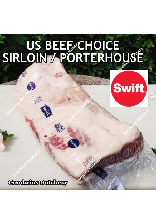 Beef Sirloin America US CHOICE (Striploin / New York Strip / Has Luar) frozen whole cuts +/- 6 kg/pc (price/kg) brand USDA SWIFT (PREORDER 2-3 days notice)